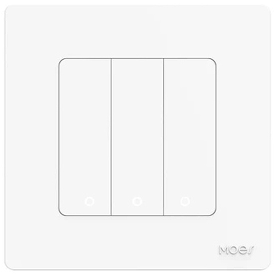  Выключатель Moes ZS-SR-EU3-WH-MS (трехклавишный) ZigBee Smart Switch белый