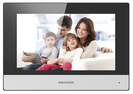 Видеодомофон HIKVISION DS-KH6320-WTE1 сенсорный 7 цветной TFT LCD экран с разрешением 1024x600, встр. микрофон и динамики, питание DC12В/POE