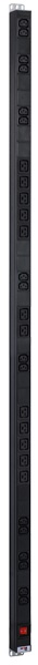 Блок розеток ЦМО R-16-16C13-12C19-V-1820 вертикальный Rem-16 с выкл., 16 IEC 60320 C13, 12 C19, вход C20 16 A, алюм., 42...48U