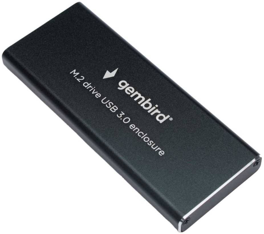   Xcom-Shop Внешний корпус Gembird EEM2-SATA-1 USB 3.0 для M2 SATA, порт MicroB, металл, черный