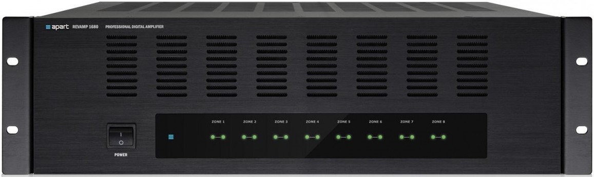 Усилитель BIAMP REVAMP1680 912.1468.900/911.1468.900 16-канальный, трансляционный: 16х80Вт /4Ом; 8х160Вт /8Ом.Вх.: 16хRCA/Euroblock. BUS1-2:2х2RCA. Вы