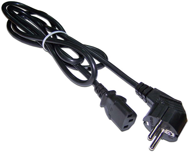 Кабель питания Lanmaster LAN-PP13/SHA-1.0-BK C13-Schuko угловая, 3х0.75, 220В, 10А, черный, 1 метр