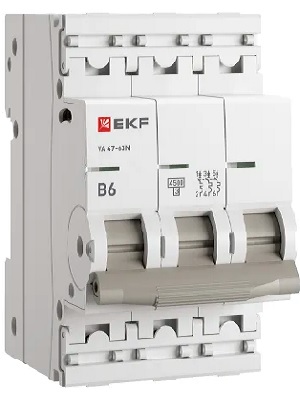 Автоматический выключатель EKF M634306B 3P 6А (В) 4,5kA ВА 47-63N PROxima