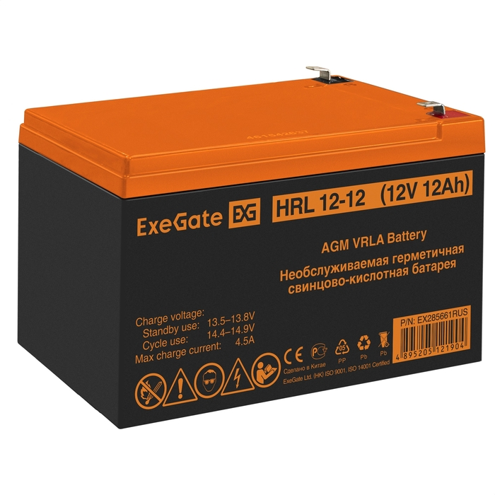 Батарея Exegate HRL 12-12 EX285661RUS (12V 12Ah 1251W, клеммы F2)