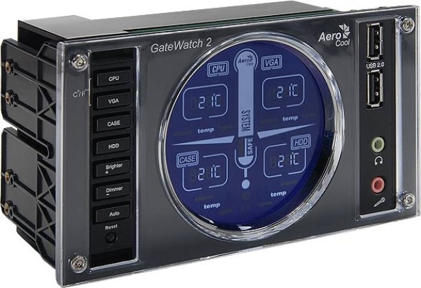 Контроллер AeroCool EN42581 вентиляторов GateWatch II Fan Controller -- LCD 5,25 (серебристый)
