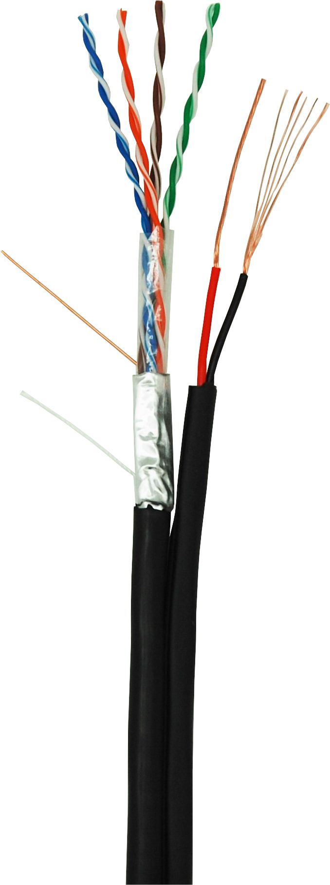 Кабель витая пара F/UTP 5e кат. 4 пары Netlan EC-UF004-5E-PC050-PE-BK 24AWG(0.50 мм), медь, одножильный (solid), внешний, PE, чёрный, уп/305м