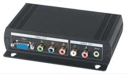 Преобразователь SC&T HVY01 HDMI (1.3) в VGA или компонентный видеосигнал и стерео аудиосигнал. 1 вход HDMI тип А, 1 выход VGA (до 1920х1200, 60Гц), 3
