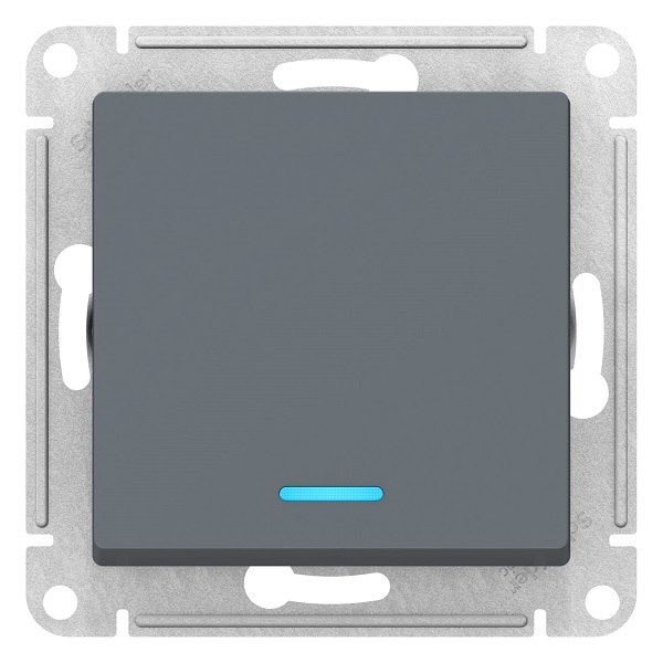 Переключатель Schneider Electric ATN000763 AtlasDesign, 1-клавишный, с подсветкой, сх.6а, 10АХ, механизам, грифель