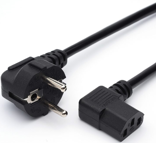 Кабель питания GoPower 00-00024536 евровилка-C13 (f) 1.8м, 0.75мм ПВХ угловой черный (1/125)