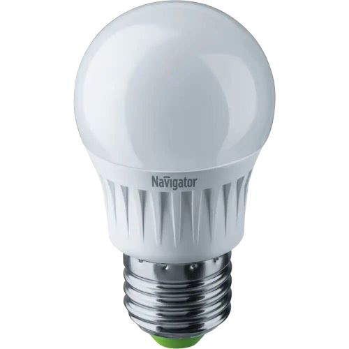 Лампа светодиодная Navigator NLL-G45-7-230-2.7K-E27 7Вт, 176-264В, 2700К, 525лм, E27, 45х78мм, шар, матовая (94467)