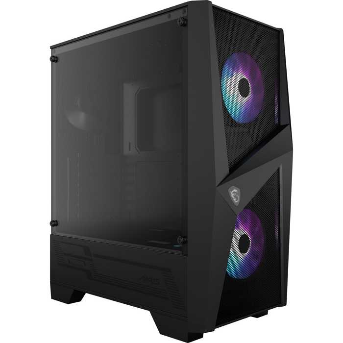Корпуса MSI  Xcom-Shop Корпус ATX MSI MAG FORGE 100R черный, без БП, с окном, 2*USB 3.2, audio