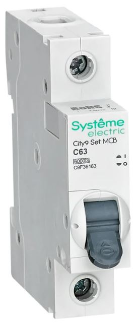 Автоматический выключатель Systeme Electric C9F36163 City9 Set С 63А 1P 6kA 230В