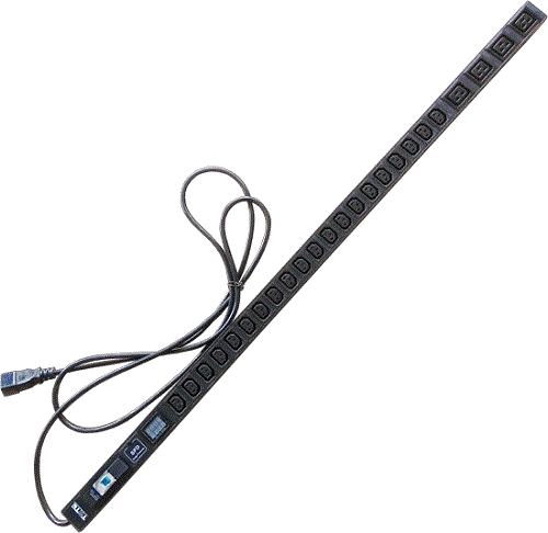 Блок розеток TWT TWT-PDVI-4C9-20C3-C0 Вертикальный, 4xC19 + 20xC13, 250V, 16A, A/V-метр, шнур 3 метра, вилка C20