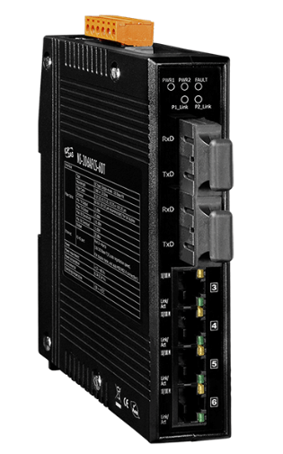  Коммутатор ICP DAS NS-206AFCS-60T CR Single-mode 60 km, SC Connector, 4-port 10/100 Mbps with 2 Fiber ports Switch (RoHS)