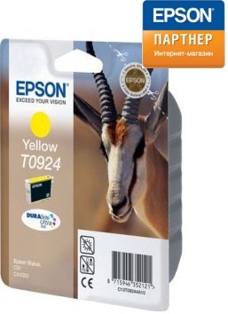 Картридж Epson C13T10844A10 для принтера Stylus C91/CX4300/TX 117 желтый