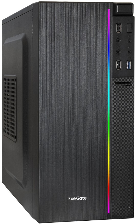 Корпус mATX Exegate mEVO-9302-NPX450 EX297475RUS БП 450NPX, 2*USB, USB 3.0, HD аудио, черный