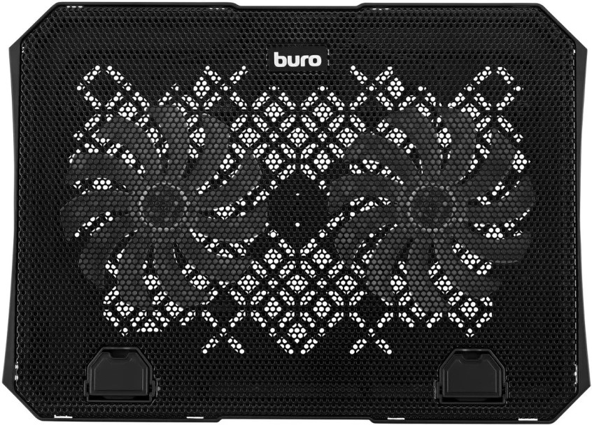 Подставка для ноутбука с охлаждением Buro BU-LCP150-B212 для ноутбука 15 74.35дБ 1xUSB 2x 140ммFAN 480г металлическая сетка/пластик черный (1914406)