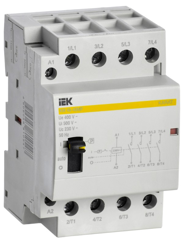 Контактор модульный IEK MKK22-40-40 с ручным управлением КМ40-40МР AC KARAT