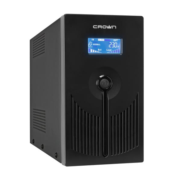 Источник бесперебойного питания Crown CMU-SP800EURO LCD USB CM000001871 Line Interactive 800VA\480W, 1x12V/9AH, 4*EURO+1*IEC С13 bypass, AVR 140-290V,