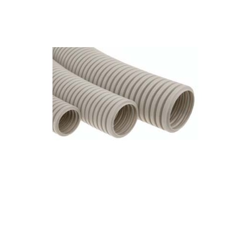 Труба гофрированная лёгкая Ecoplast 60120HFLS HFLS, с зондом, без галогена, низкое дымовыделение, цвет серый, диам. 20мм (100м)