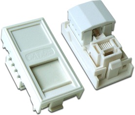 Информационные розетки Вставка TWT TWT-SIP-RJ45/A-WH RJ-45 UTP Cat.5E, 22.5x45 мм со шторкой и маркировкой, белая