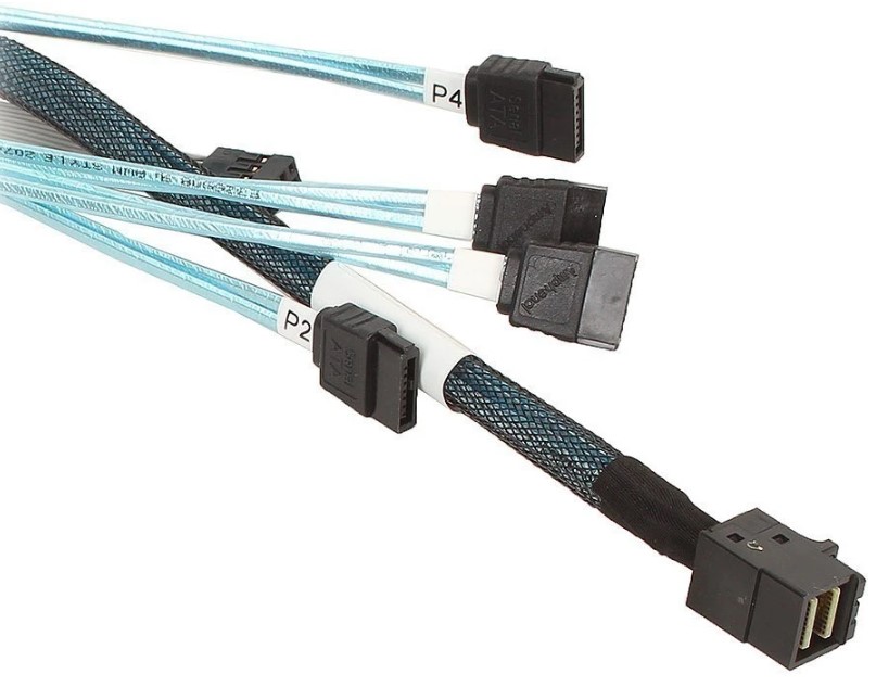 Кабель Amphenol cbl-8643-4-sata-10 SFF-8643 - 4*SATA (MiniSAS HD -to- 4*SATA), 1m