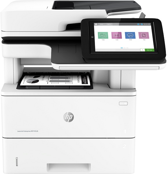 Лазерное черно-белое МФУ HP LaserJet Enterprise MFP M528dn 1PV64A p/c/s, A4, 1200dpi, 43ppm, 1.75GB, 16GB eMMC, 2trays 100+550, ADF 100, Duplex, USB/GigEth, repl.F2A76A
