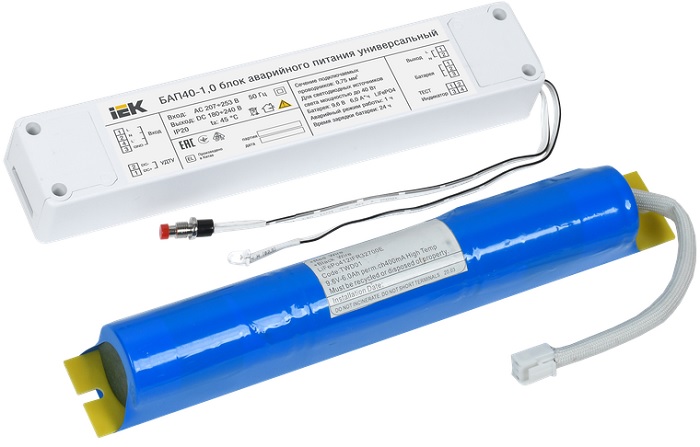 Блок аварийного питания (БАП) IEK LLVPOD-EPK-40-1H-U БАП40-1,0 универс. для LED IP20