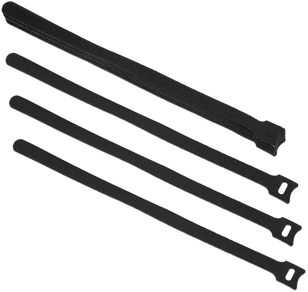 Хомут Cabeus CLAMP-310-BK для кабеля, липучка с мягкой застежкой, 310x14 мм, черный (10 шт.)