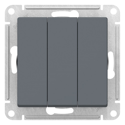 Выключатель Schneider Electric ATN000731 AtlasDesign, 3-клавишный, сх.1+1+1, 10АХ, механизм, грифель
