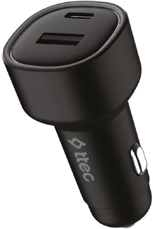 Зарядное устройство автомобильное TTEC 2CKP04S Duo, PD 83W, USB-C + USB-A, цвет: черный