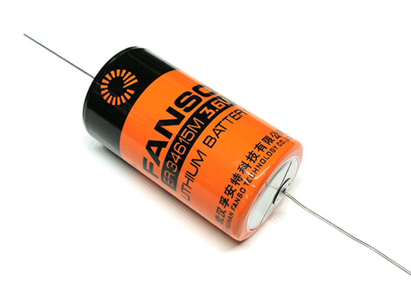 Батарейка Fanso ER34615M/P Li-SOCl2 батарея типоразмера D, Hi-Power Type для больших токов разряда, 3.6 В, 13 Ач, аксиальные проволочные выводы, Траб: