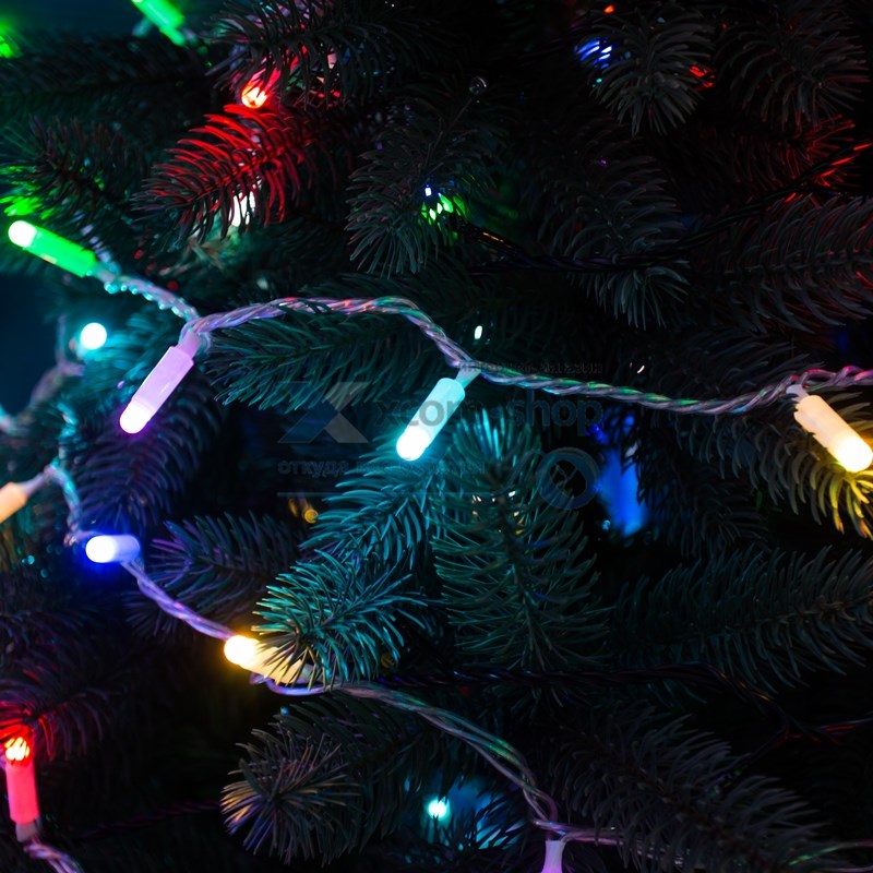 Гирлянда NEON-NIGHT 245-409 нить 10м, 100 LED, цвет: RGB. свечение с динамикой (при использовании контроллера), 230 В