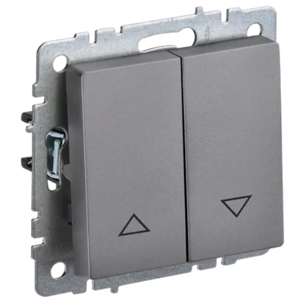 Выключатель двухклавишный для жалюзи IEK BR-V15-0-10-K46 BRITE 10А ВС10-1-5-БрС Сталь