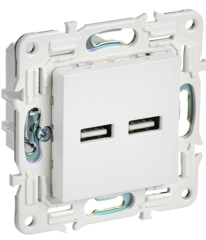 Розетка USB IEK SK-U21-D31-K01 SKANDY тип A+тип A 3,1А SK-R15W арктический белый