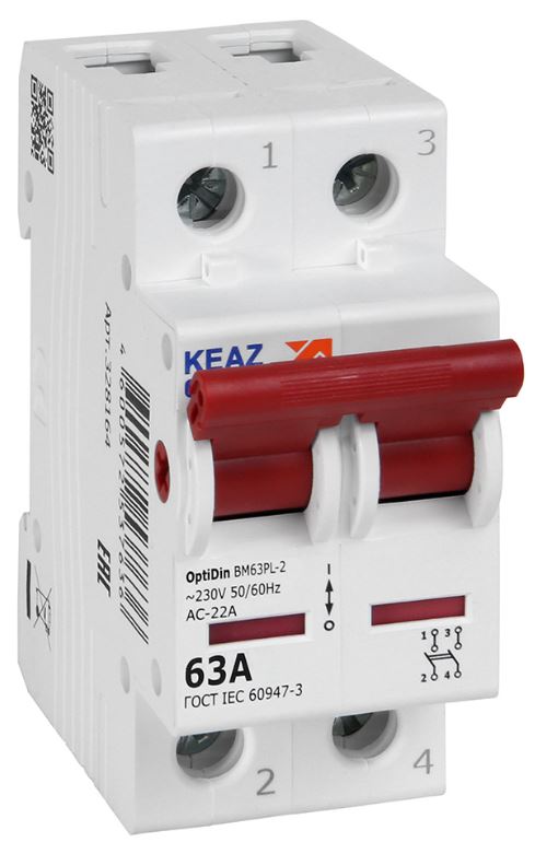 Рубильник КЭАЗ 328164 OptiDin BM63PL-263-УХЛ3