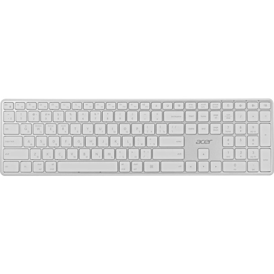  Клавиатура беспроводная Acer OKR301 ZL.KBDEE.015 белый/серебристый USB, BT/Radio slim Multimedia