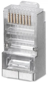 Коннектор RJ-45 (8P8C) FTP cat.5e WRLine WR-8P8C-5E-SH под витую пару, экранированный, универсальный (100 шт в упак.)