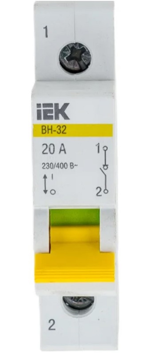 Выключатель нагрузки IEK MNV10-1-020 (мини-рубильник) ВН-32 1Р 20А