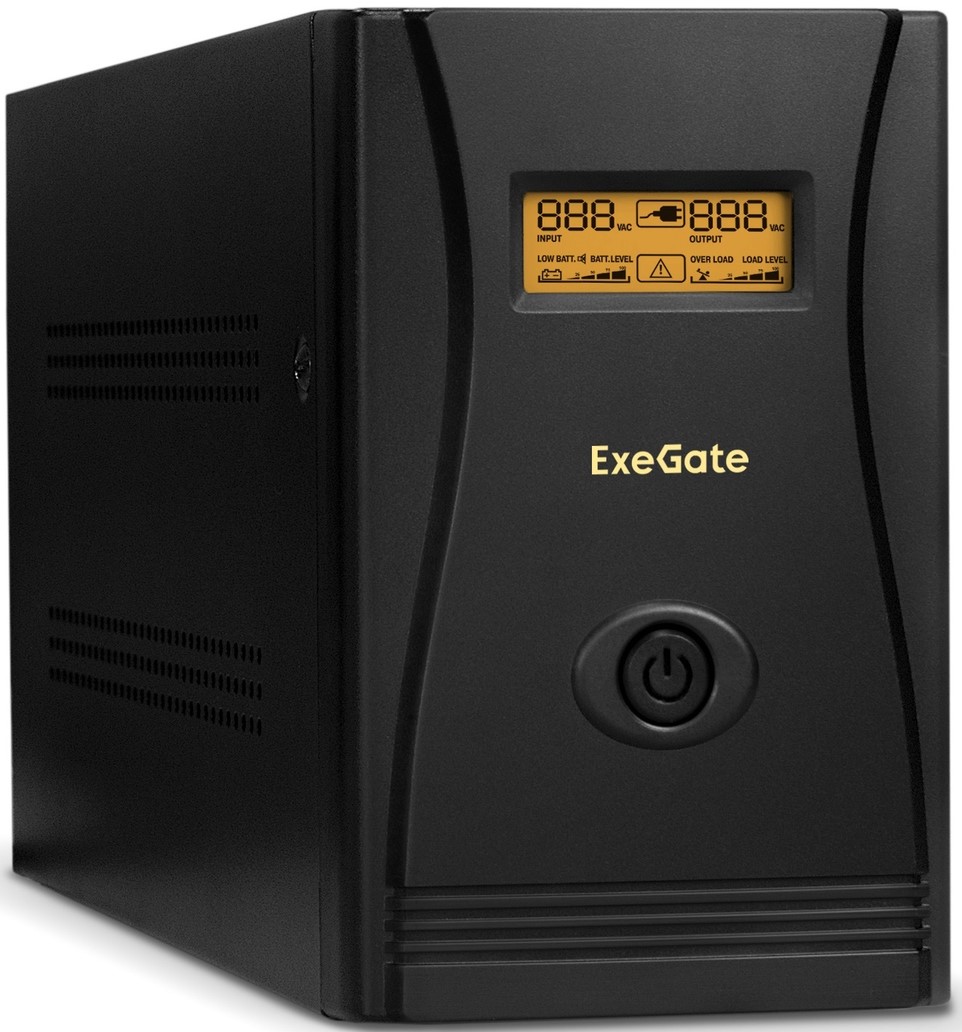 Источник бесперебойного питания Exegate SpecialPro Smart LLB-1600.LCD.AVR.EURO.RJ.USB EP285511RUS 1600VA/950W, LCD, AVR, 4 евророзетки, RJ45/11, USB,
