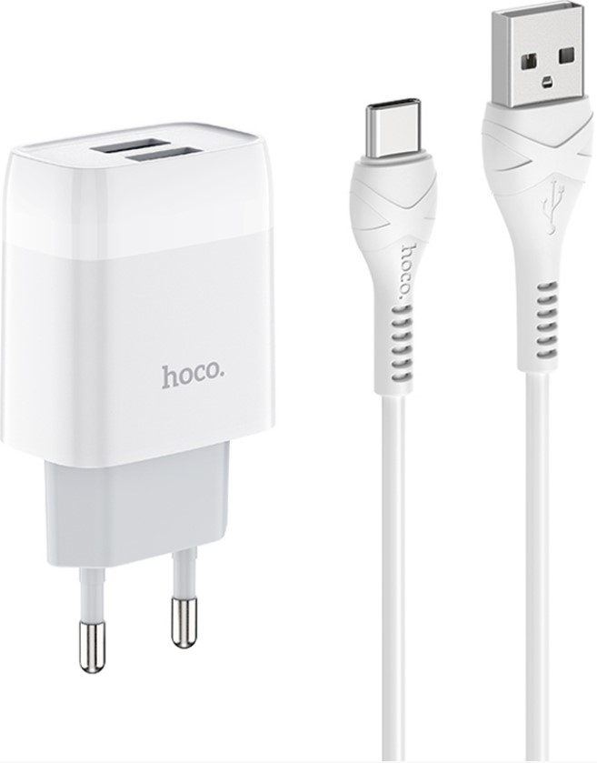 Зарядное устройство сетевое Hoco C73A Glorius УТ000022007 2*USB, 2.4A, белое