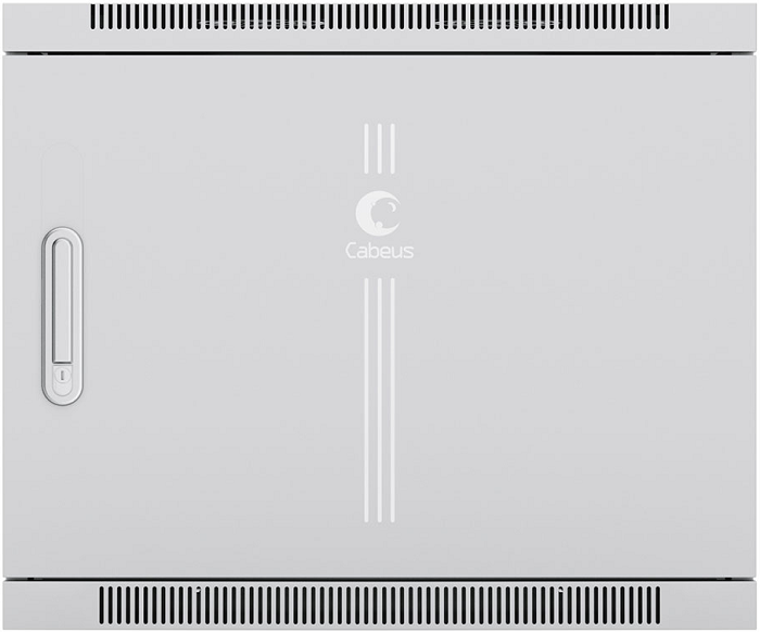 Шкаф настенный 19, 12U Cabeus SH-05F-12U60/60m-R 600x600x635mm (ШхГхВ) дверь металл, цвет серый (RAL 7035)