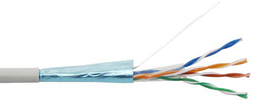 Кабель витая пара F/UTP 5e кат. 4 пары ITK LC1-C5E04-311 24AWG(0.51 мм), медь, одножильный (solid), внутренний, PVC, серый, уп/305м ''GREEN''