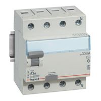 Выключатель дифференциального тока (ВДТ, УЗО) Legrand 403044 TX³ - 4П, 63 А, тип AC, 300 мА, 4 модуля
