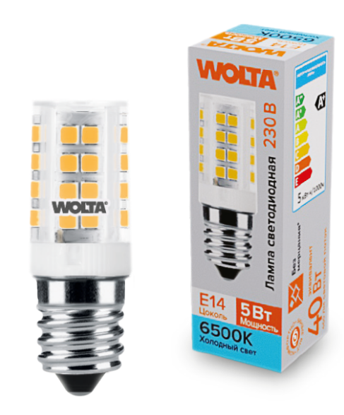 Лампа светодиодная WOLTA WSTD-JCD-5W6KE14-C 5Вт 6500K E14