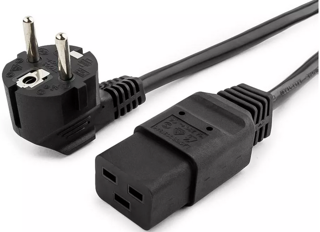 Кабель питания Filum FL-PC16-EU-C19-1.8M CEE 7/7- С19, 3х1.5мм², 220В, 16A, чёрный, 1.8м