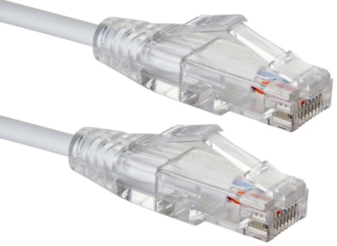 Кабель патч-корд U/UTP 6a кат. 1.5м Eurolan 21S-UA-1EWT SLIM LINE, HF, T568B, белый