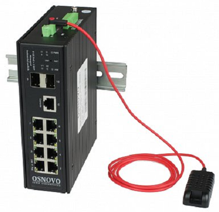 Коммутаторы с PoE промышленные  Xcom-Shop Коммутатор OSNOVO SW-80802/ILS(port 90W,300W) промышленный управляемый (L2+) HiPoE Gigabit Ethernet на 8GE PoE + 2 GE SFP порта с функцией мониторинга
