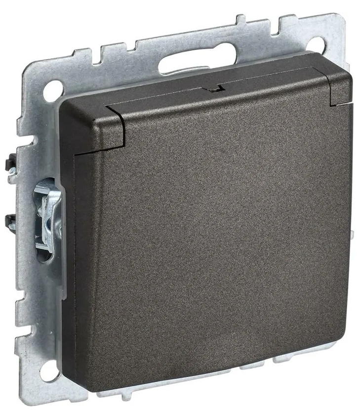 Розетка с заземлением IEK BR-R16-16-K45 BRITE с защитными шторками с кр. 16А IP20 РСбш10-3-БрТБ Бронза