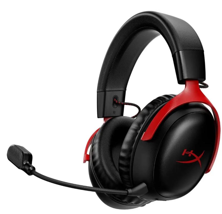 Наушники беспроводные с микрофоном HyperX Cloud III 77Z46AA черные/красные, мониторные, радио, оголовье